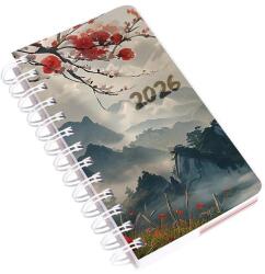 Realsystem Határidőnapló REALSYSTEM SP5 spirál A/6 napi fehér lapos Japán 2026 (8721-51) - robbitairodaszer