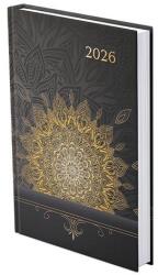 TopTimer Határidőnapló TOPTIMER Joy J021 A/5 napi fehér lapos Mandala metál 2026 (T021J-313) - robbitairodaszer