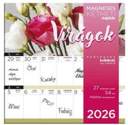 Lizzy card Falinaptár mágneses LIZZY CARD 220x220mm 2 hetes Virágok 2026 (21693) - robbitairodaszer