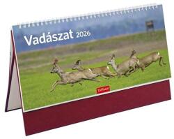 Toptimer Asztali naptár képes TOPTIMER T054 álló fehér lapos Vadászat bordó 2026 (T543T-002)