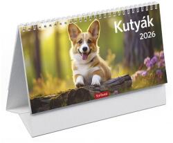 Toptimer Asztali naptár képes TOPTIMER T058 álló fehér lapos Kutyák 2026 (T581P-00P)