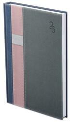 TopTimer Határidőnapló TOPTIMER Vario V012 B/6 heti fehér lapos kék-rózsaszín-szürke 2026 (T012V-045) - robbitairodaszer