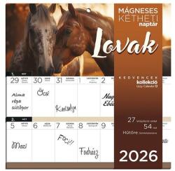 Lizzy card Falinaptár mágneses LIZZY CARD 220x220mm 2 hetes Lovak 2026 (21692) - robbitairodaszer