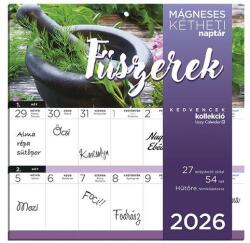 Lizzy card Falinaptár mágneses LIZZY CARD 220x220mm 2 hetes Fűszernövények 2026 (21694) - robbitairodaszer