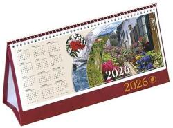 Csízió Asztali naptár képes CSÍZIÓ álló fehér lapos idézetes bőr hatású Öko hátlap bordó 2026 (ÁBOK)