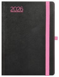 TopTimer Határidőnapló 2026, N015 A5 (Heti beoszt. ) FEKETE-PINK (26T015N-00E)