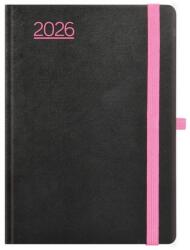 TopTimer Határidőnapló 2026, N012 B6 (Heti beoszt. ) FEKETE-PINK (26T012N-00E)