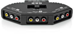Nedis VSWI2403BK composite video switch, 3 port, 1024x576, fekete