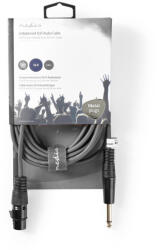 Nedis COTH15120GY50 unbalanced audio kábel, XLR 3-Pin anya - 6.35 mm apa, 5 m, szürke