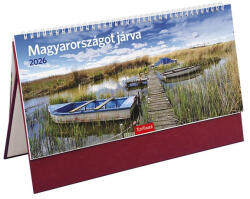 TOPTIMER Asztali naptár képes TOPTIMER T056 álló fehér lapos Magyarországot járva bordó 2026 (23_0074112)