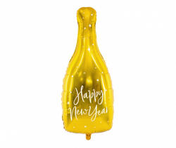 PartyDeco S. r. o Szilveszteri - Fólia Lufi, pezsgős üveg, arany, 32X82cm