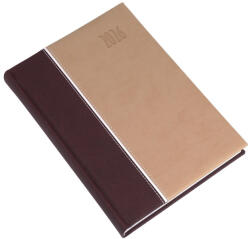 Realsystem Határidőnapló REALSYSTEM Kensington A/5 napi fehér lapos barna 2026 (23_0938817)