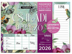 LIZZY CARD Falinaptár mágneses LIZZY CARD 220x300mm 2 hetes+ jegyzettömb Anyu tervezője Scrapbook Style 2026 (21716) - papir-bolt