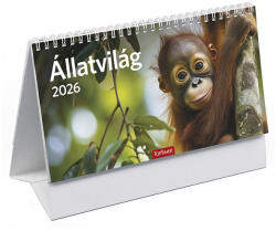 TOPTIMER Asztali naptár képes TOPTIMER T058 álló fehér lapos Állatvilág 2026 (23_02210)