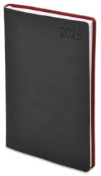 TopTimer Határidőnapló TOPTIMER Madeira M021 A/5 napi fehér lapos fekete-bordó 2026 (T021M-032) - papir-bolt