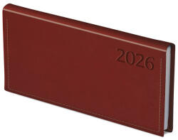 TOPTIMER Zsebnaptár TOPTIMER Traditional T030 fekvő fehér lapos bordó 2026 (T030T-002) - papir-bolt