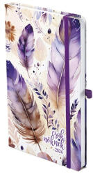 TopTimer Határidőnapló TOPTIMER "Csak nőknek" N018 A/5 heti fehér lapos Lila toll 2026 (N018J-002) - papir-bolt