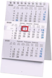 REALSYSTEM Speditőr naptár REALSYSTEM álló asztali mini 3 havi fehér lapos 2026 (6081-00) - papir-bolt