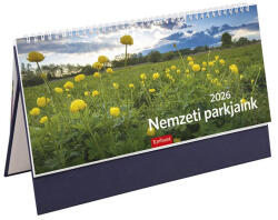TOPTIMER Asztali naptár képes TOPTIMER T054 álló fehér lapos Nemzeti park kék 2027 (T542T-004) - papir-bolt