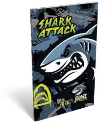 LIZZY CARD Zsebnaptár LIZZY CARD A/6 heti papírborítós Shark attack 2026 (21711) - papir-bolt