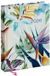 Realsystem Határidőnapló REALSYSTEM Librobello "Hölgyeknek" B/6 napi fehér lapos 3D lakk+ élfestés Tropical 2026 (5421-63) - papir-bolt