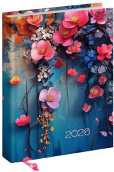 Realsystem Határidőnapló REALSYSTEM Librobello "Hölgyeknek" B/6 napi fehér lapos 3D lakk Floral 2026 (5421-66) - papir-bolt