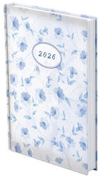 TopTimer Határidőnapló TOPTIMER Joy J021 A/5 napi fehér lapos Kék virág 3D 2026 (T021J-217) - papir-bolt