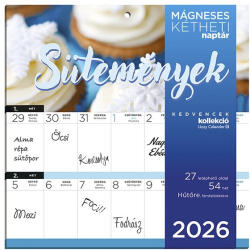 LIZZY CARD Falinaptár mágneses LIZZY CARD 220x220mm 2 hetes Sütemények 2026 (21695) - papir-bolt