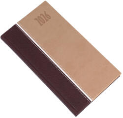 REALSYSTEM Zsebnaptár REALSYSTEM Kensington fekvő fehér lapos barna 2026 (5711-76) - papir-bolt