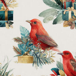 Takoy Prémium pamut NELA piros karácsonyi madár