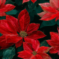 Takoy Prémium pamut NELA piros karácsonyi rózsák