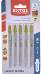 Extol prémium dekopírlap, 5db, Bosch befogás, HCS; 75×8×1, 5mm, 2, 5mm fogtáv, köszörült fogak, puhafához, farostlemezekhez (3-30mm) (8805001)