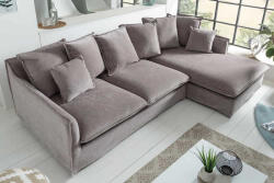 Eden Sarok ülőgarnitúra Eden 255 cm szürkésbarna taupe bársony