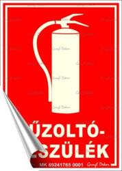  Információs matrica, 12, 5x17, 5 cm, fluoreszkáló, utánvilágítós, "Tűzoltókészülék (LUIN070) - irodasziget