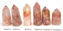  Obelisc din Cuart cu Hematoid 1 Varf 7-9 x 3-4 x 2-4 cm - Model Natural pentru Exemplar de Colectie -1 Buc