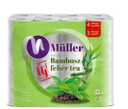 Müller Toalettpapír 4 rétegű kistekercses 100% cellulóz 24 tekercs/csomag Bambusz Müller fehér tea (42604)