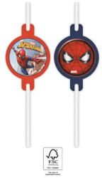 Procos Spiderman Crime Fighter, Pókember papír szívószál, 4 db-os szett FSC (PNN93953)