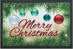 GDmatsEU Karácsonyi lábtörlő gömbökkel és tűlevelekkel - zöld-világos Méret: 80x50 cm