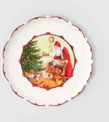 Villeroy and Boch V&B Toy's Fantasy óriás süteményes tál 42, 8cm, Télapó a karácsonyfánál (14-8332-2241)
