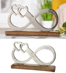  Végtelen szerelem alumínium szobor fa talpazaton 25, 5cm