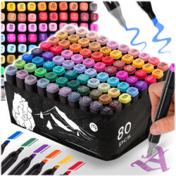 Nukido Kétoldalas alkoholos filctollak, 80 db-os szett - Nukido NK-912 (791201)