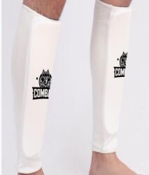  Tibiere textile CombatX - protecție tibie din bumbac + burete, slip-on, alb XL (AS-24416-02)