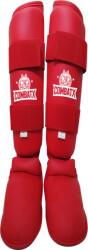 Tibiere cu protecții tibie + laba piciorului CombatX - PU + spumă EVA, pentru karate/taekwondo/MMA Roșu M (AS-92336-04)