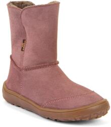 Froddo cizme barefoot de iarnă pentru fete TEX SUEDE Dark Pink G3160250 | încălțăminte înaltă cu fermoar | cizme impermeabile cu membrană și talpă flexibilă - 38