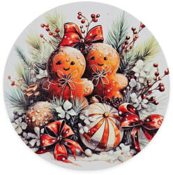  Nyomtatott fa tábla koszorú közép - Mézi pár 14, 8cm - papelito