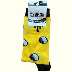 Yvonne vicces zokni - Kókuszdió mintával (Yv1017)