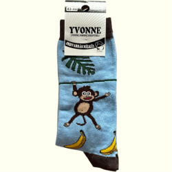 Yvonne vicces zokni - Majom és banán mintával (Yv1012)