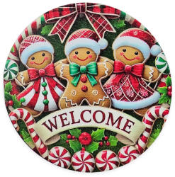  Nyomtatott fa tábla koszorú közép - Mosolygós mézik 14, 8cm - papelito