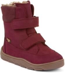 Froddo dívčí zimní barefoot boty ZERU TEX WINTER Bordeaux Froddo G3160240-8 | kotníková dětská obuv na suchý zip | kožená obuv s membránou a flexibilní podrážkou - 32