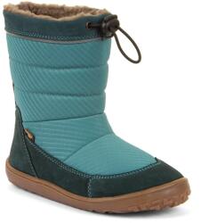 Froddo cizme de zăpadă barefoot pentru copii UP TEX SNOW WOOL Petroleum G3160249-3 | încălțăminte înaltă pentru zăpadă | impermeabilă cu membrană și talpă flexibilă - 38